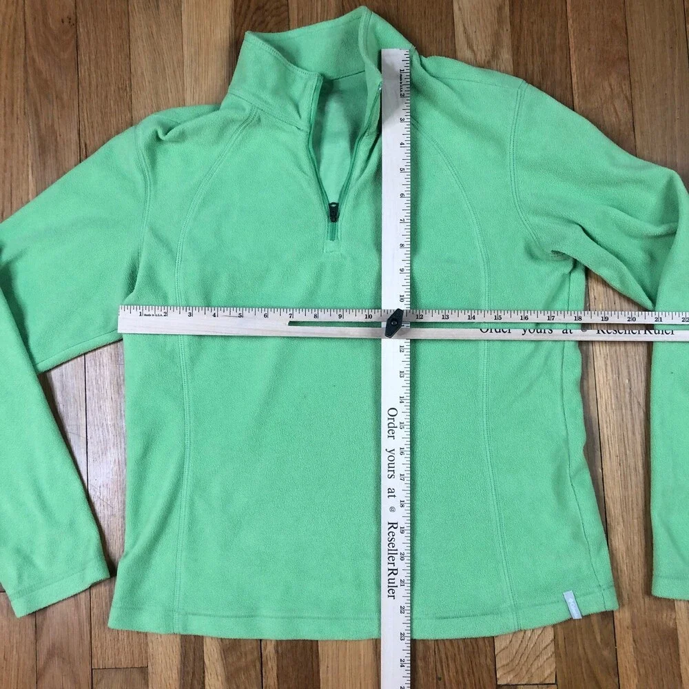Columbia Jacket Womens Small Green‎ Long Sleeve Cotton 1/4 Zip Top Adult